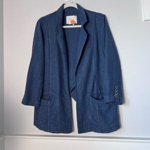 Anthropologie linen blend Blue Blazer size 6